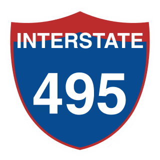 I-495 Long Island Expressway highway shield road sign — Long Island, NY