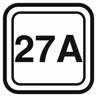NY 27A Montauk Highway highway shield road sign — Long Island, NY