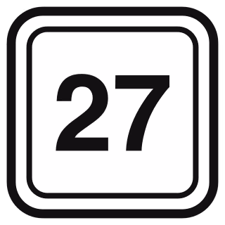 NY 27 Sunrise Highway highway shield road sign — Long Island, NY